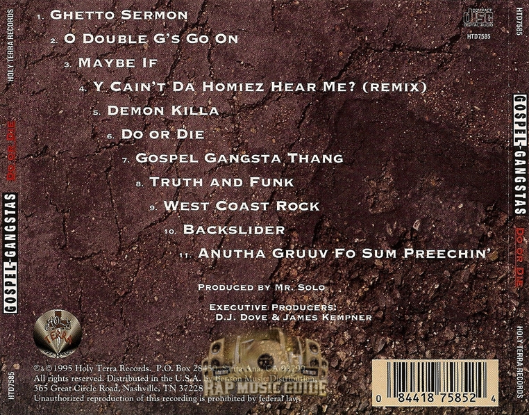 Gospel Gangstas - Do Or Die: CD | Rap Music Guide